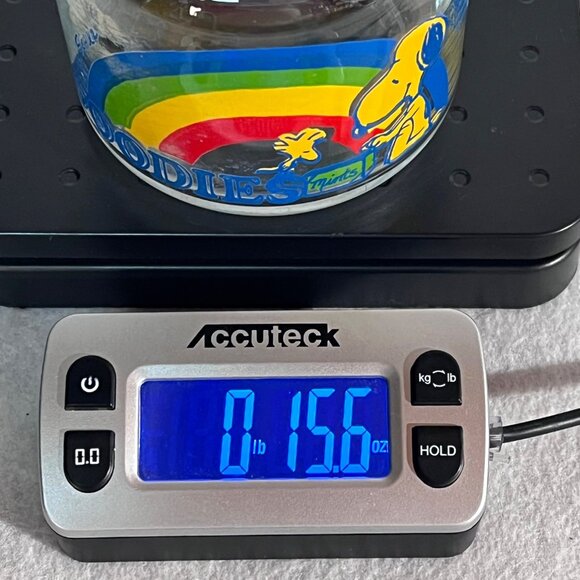 Vintage Peanuts Snoopy & Woodstock Glass Goodies Cookie Candy Jar & Rainbow 5" - Picture 13 of 13